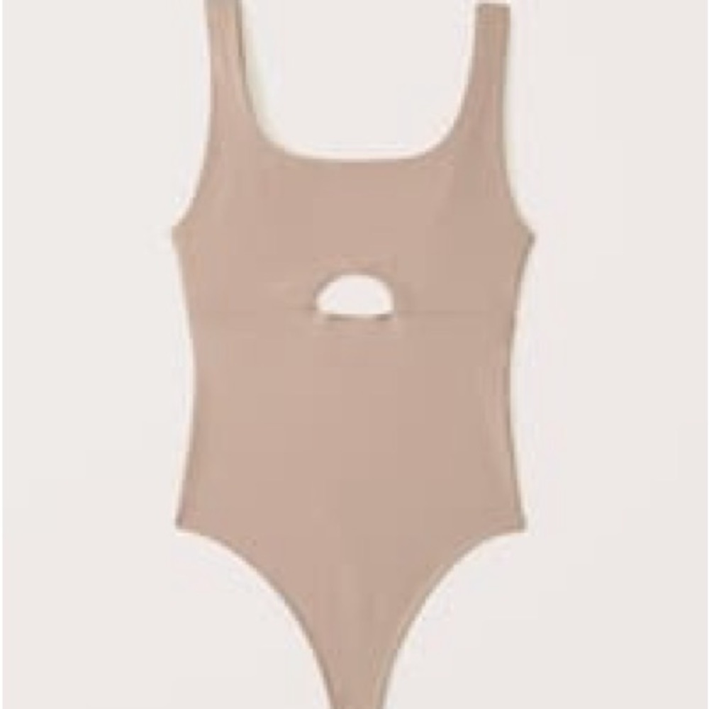 Abercrombie & Fitch Seamless Cutout Tank Bodysuit in beige — women’s size large